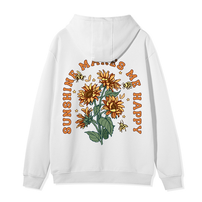 Freeleaf Sunshine Makes Me Happy Unisex Nature Inspired Fleece Full-Zip Hoodie