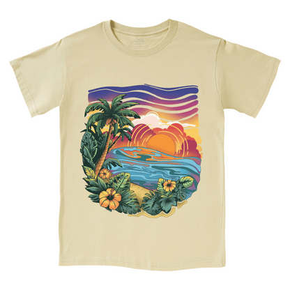 Golden Beach Front-print Tee