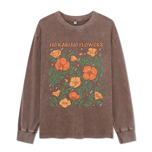 Freeleaf  No Rain No Flowers Washed Long Sleeve Top