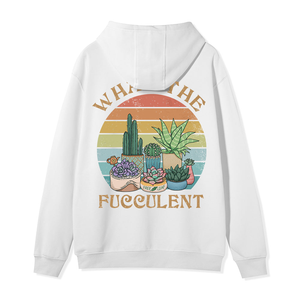 Freeleaf What the Fucculent Unisex Back-printed Fleece Full-Zip Hoodie