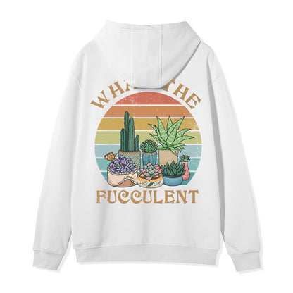 Freeleaf What the Fucculent Unisex Back-printed Fleece Full-Zip Hoodie