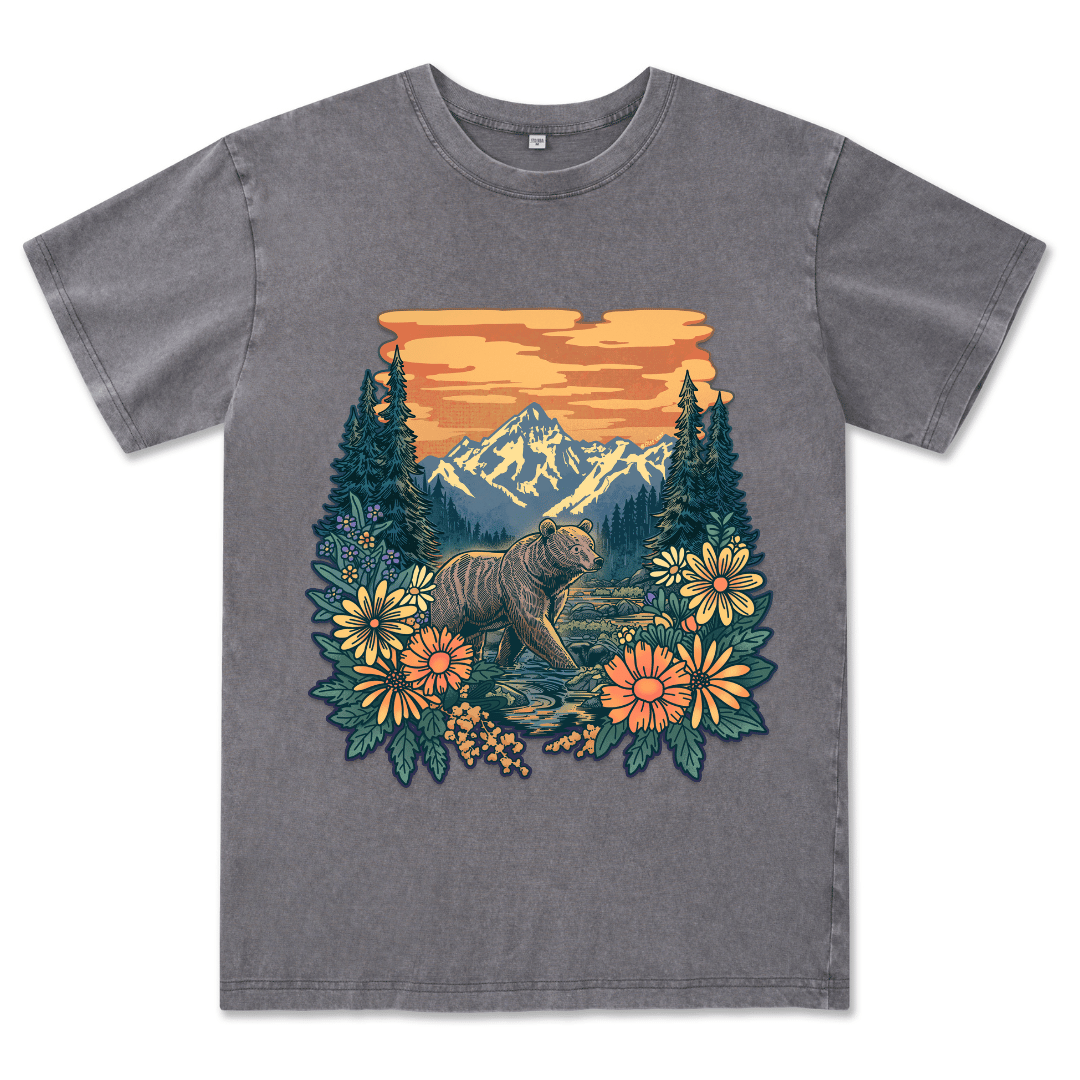 Go Into Nature Front-printed Washed Tee