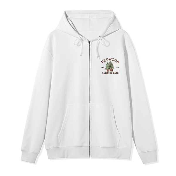 Freeleaf Redwood National Park Unisex Nature Inspired Fleece Full-Zip Hoodie