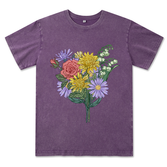 Symphony of Flowers Unisex Washed Tee