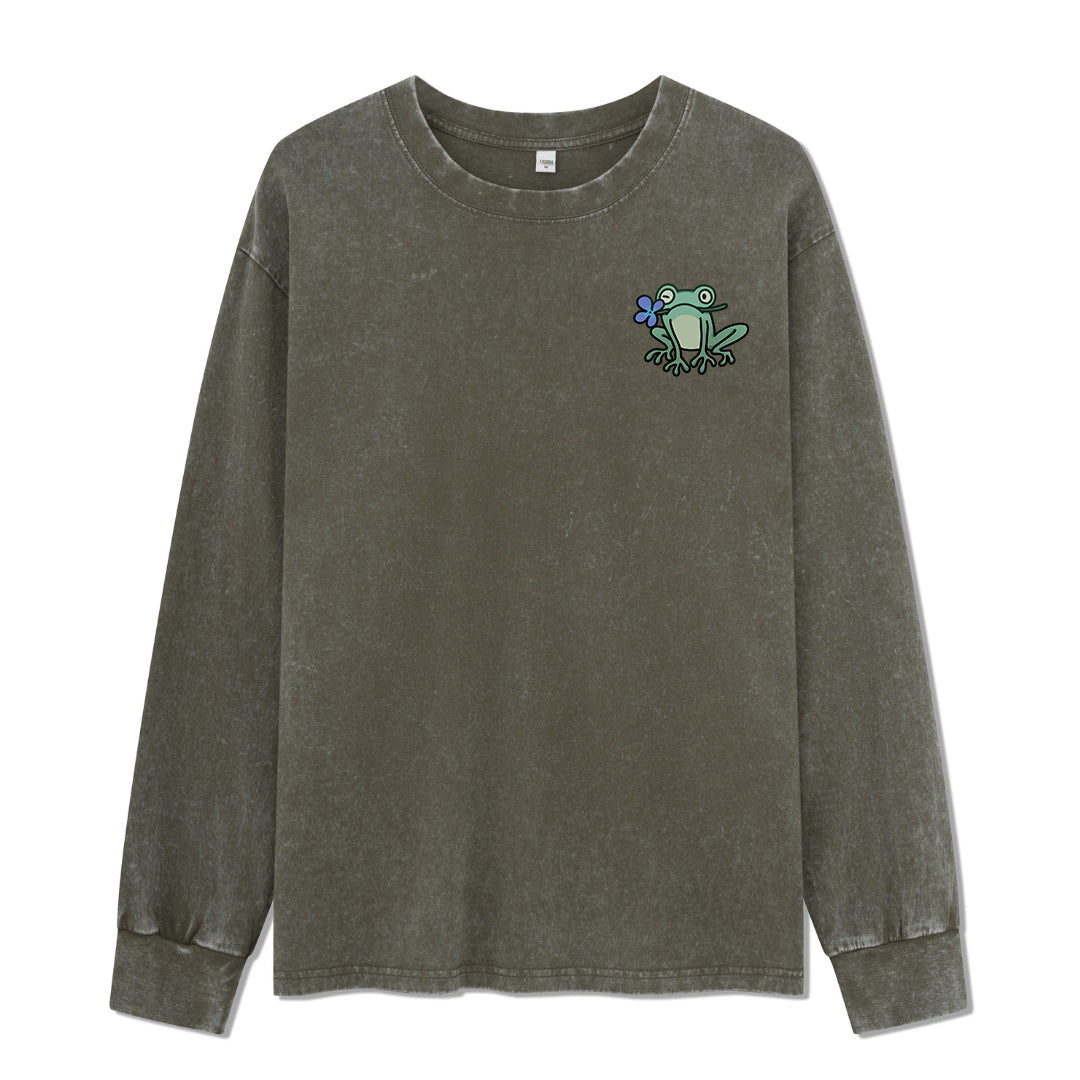 Freeleaf Rebirth in Bloom Unisex Nature Inspired Washed Long Sleeve Top