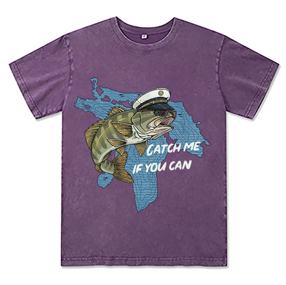 Freeleaf Catch Me If You Can Unisex Washed Tee