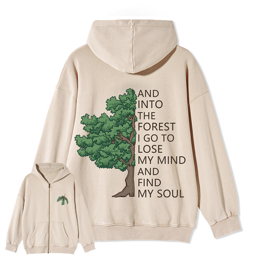 Freeleaf Into Forest And Find My Soul Unisex Fleece Full-Zip Hoodie