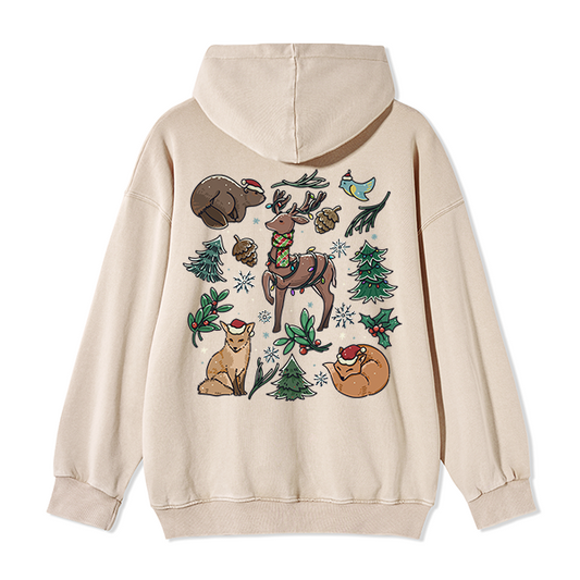 freeleaf-yellowstone-christmas-wonderland-back-printed-unisex-nature-inspired-fleece-full-zip-hoodie