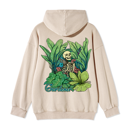 Freeleaf Gardener Back-printed Unisex Nature Inspired Fleece Full-Zip Hoodie