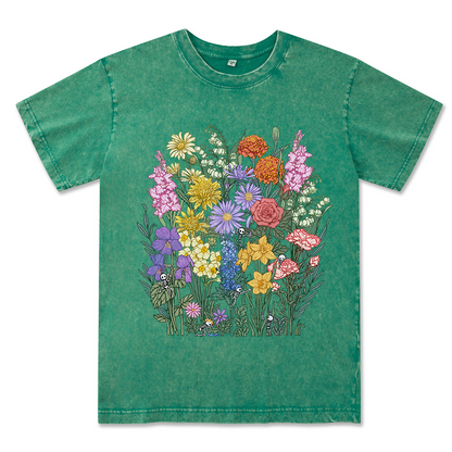 Whimsy in Bloom Unisex Washed Tee