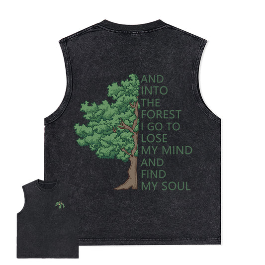 Freeleaf Into Forest And Find My Soul Unisex Washed Tank Tops