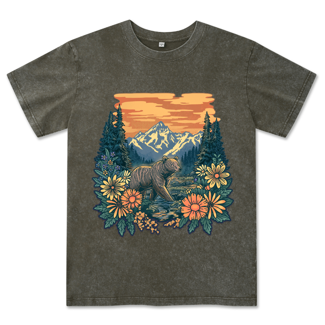 Go Into Nature Front-printed Washed Tee