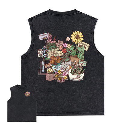 Freeleaf Flourishing Garden Nature Inspired Unisex Washed Tank Tops