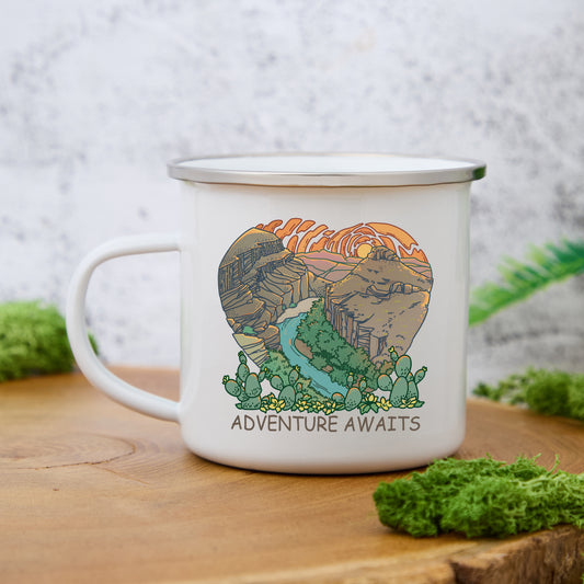 Freeleaf Heart of Adventure Big Bend National Park Scenic Enamel Mug