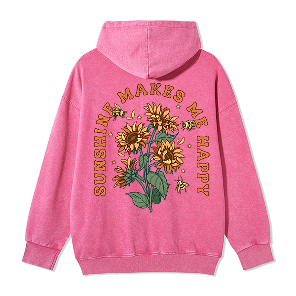 Freeleaf Sunshine Makes Me Happy Unisex Nature Inspired Fleece Full-Zip Hoodie