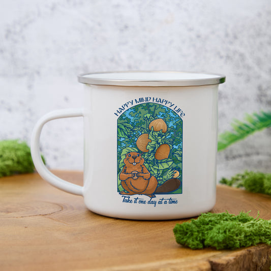 Freeleaf Happy Mind Happy Life Enamel Mug