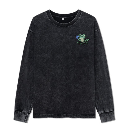 Freeleaf Rebirth in Bloom Unisex Nature Inspired Washed Long Sleeve Top