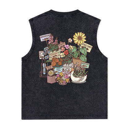 Freeleaf Flourishing Garden Nature Inspired Unisex Washed Tank Tops