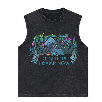 Freeleaf I Camping Now Unisex Washed Tank Tops