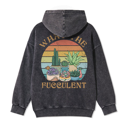 Freeleaf What the Fucculent Unisex Back-printed Fleece Full-Zip Hoodie