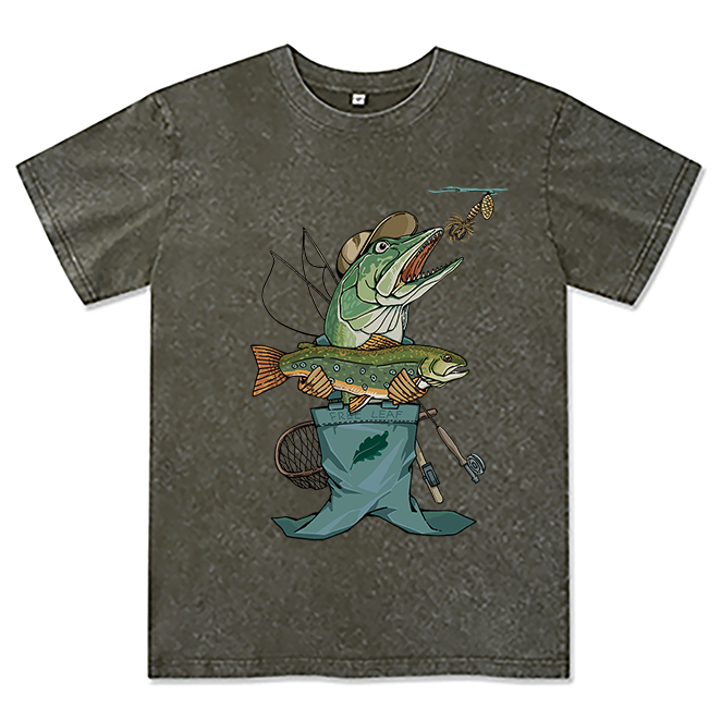 Freeleaf Brook Trout Adventure Unisex Washed Tee