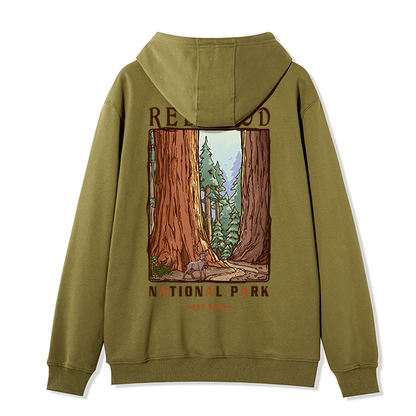 Freeleaf Redwood National Park Unisex Nature Inspired Fleece Full-Zip Hoodie