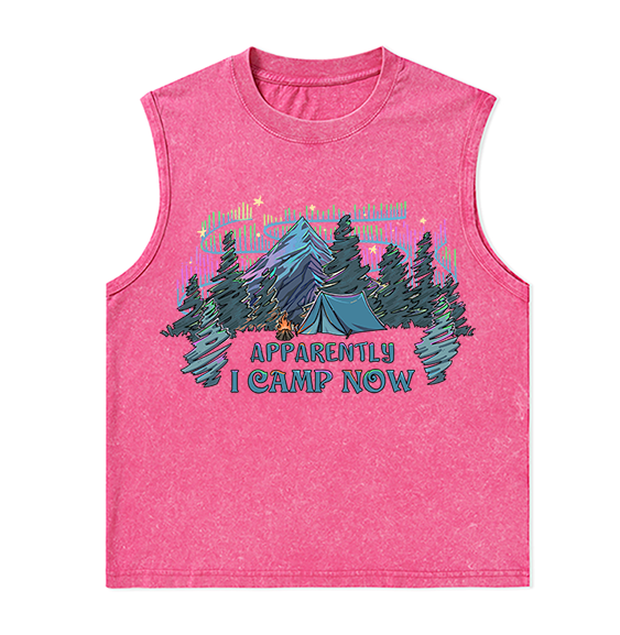 Freeleaf I Camping Now Unisex Washed Tank Tops