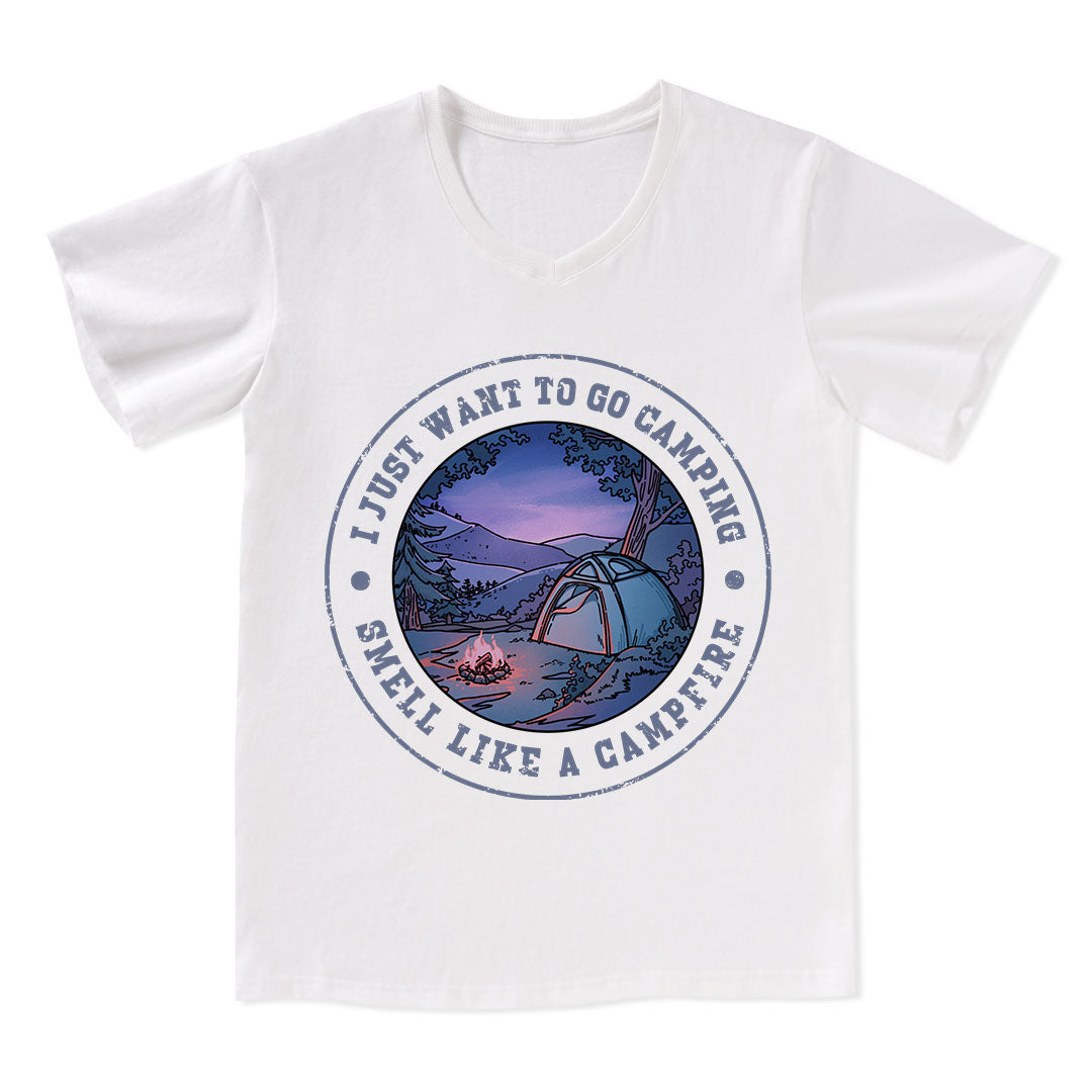 Just Want To Go Camping V-neck Tee