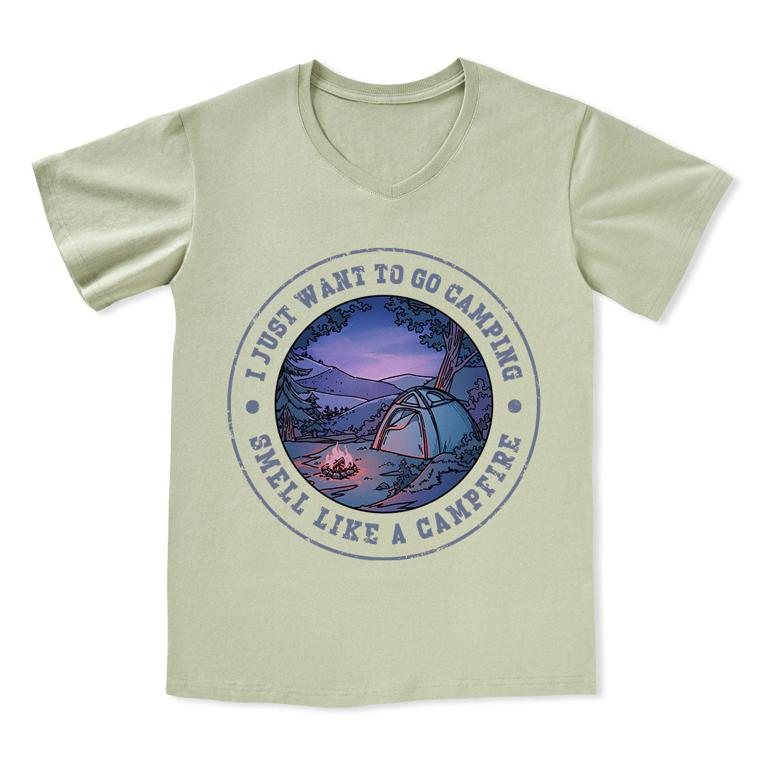 Just Want To Go Camping V-neck Tee