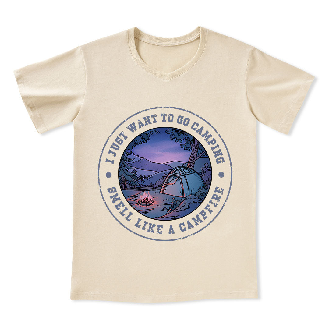 Just Want To Go Camping V-neck Tee