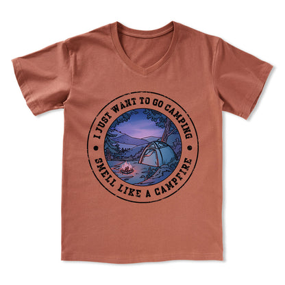 Just Want To Go Camping V-neck Tee