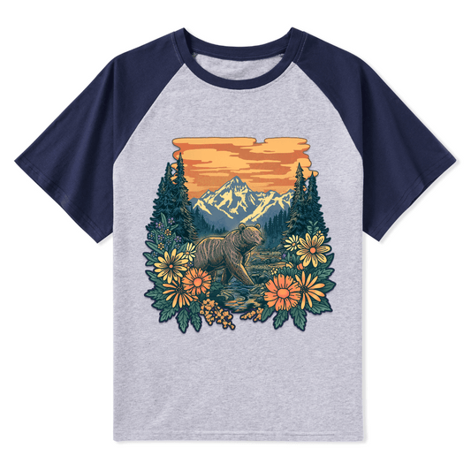 Go Into Nature Front-printed Raglan Short Sleeve Top