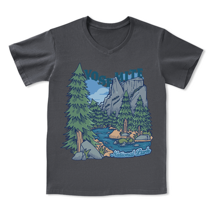 Yosemite National Park Front-printed V-neck Tee