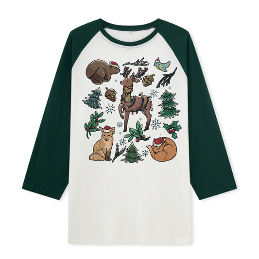 Yellowstone Christmas Wonderland Raglan Long Sleeve Top