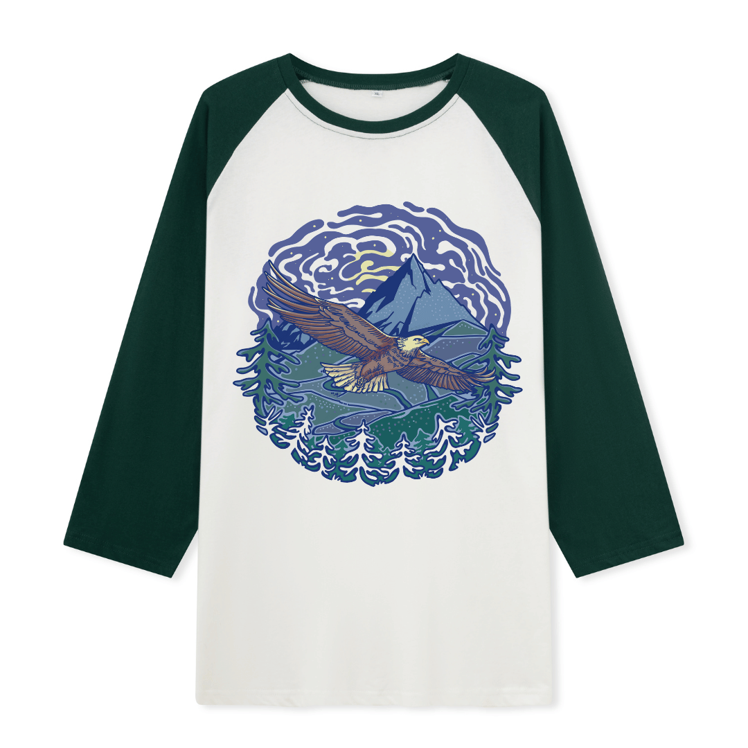 Yellowstone National Park Front-printed Raglan Long Sleeve Top