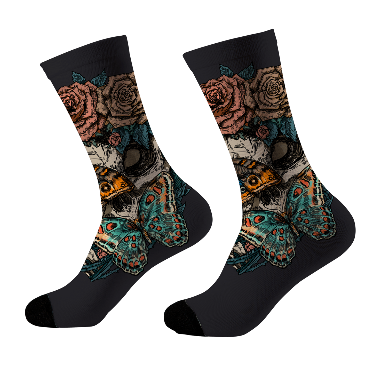 Floral Skull Sock