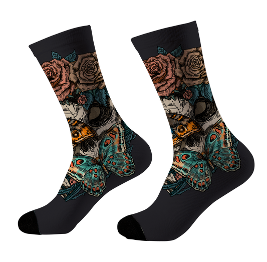 Floral Skull Sock