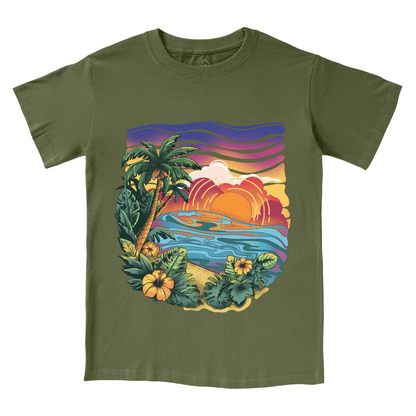 Golden Beach Front-print Tee