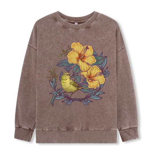 Amakihi Front-printed Washed Sweatshirt