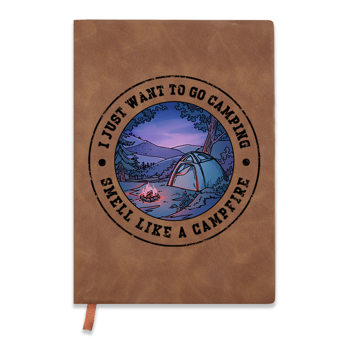 Freeleaf  Just Want To Go Camping Vintage Leather Journal Notebook