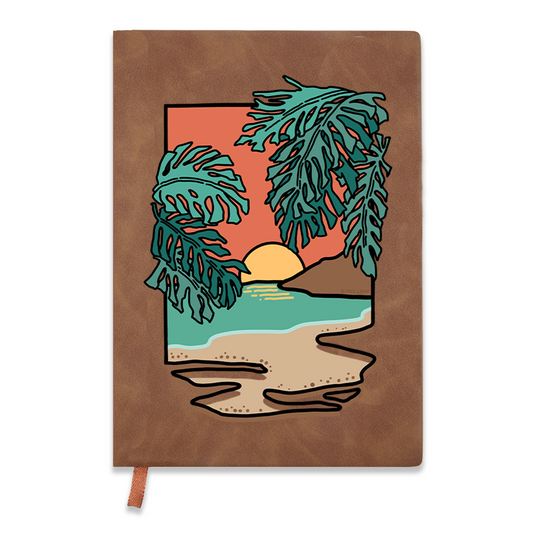 Freeleaf Hawaiian Vacation Vintage Leather Notebook