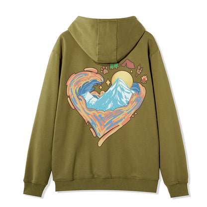 Freeleaf Heart of Wilderness Camping Unisex Nature Inspired Fleece Full-Zip Hoodie