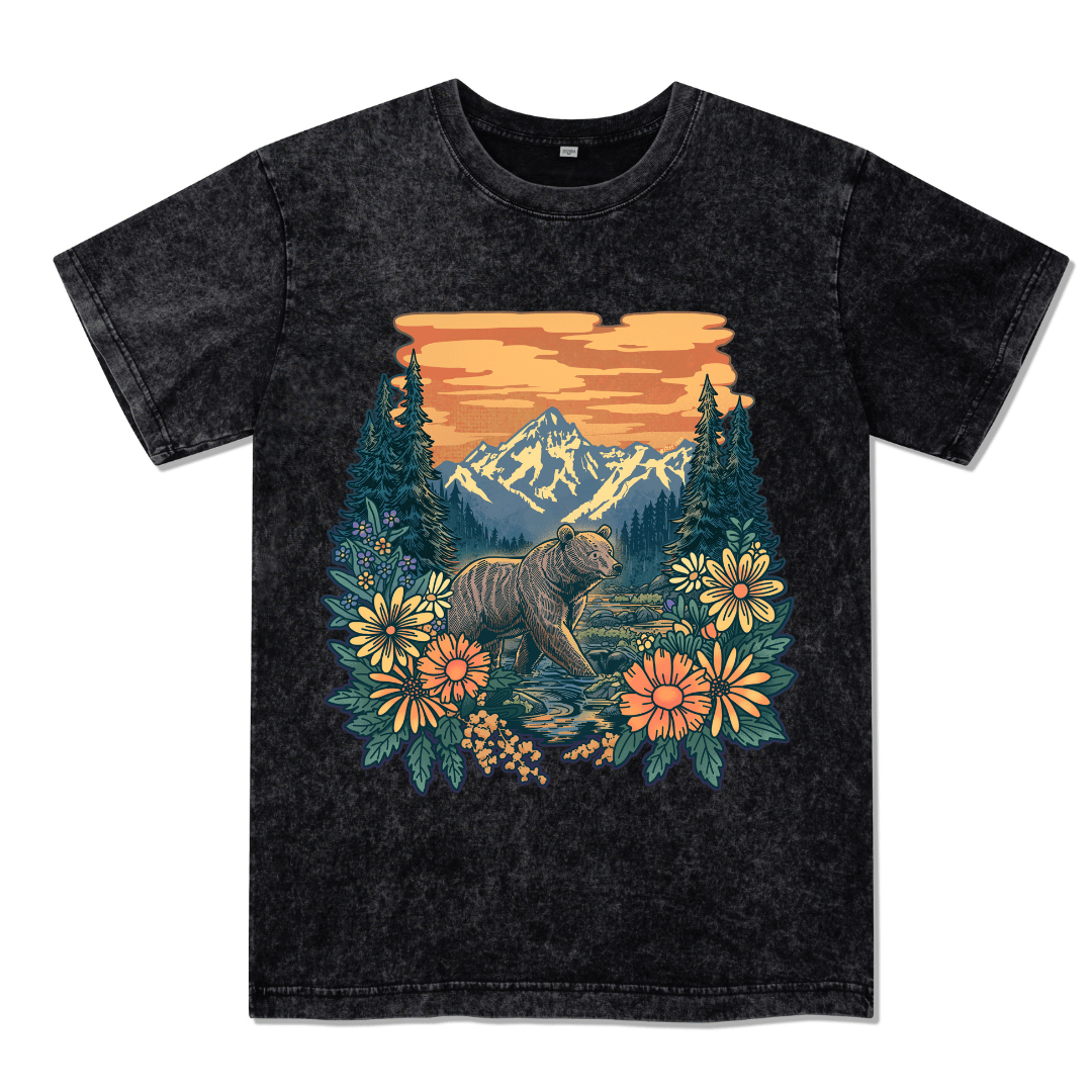 Go Into Nature Front-printed Washed Tee