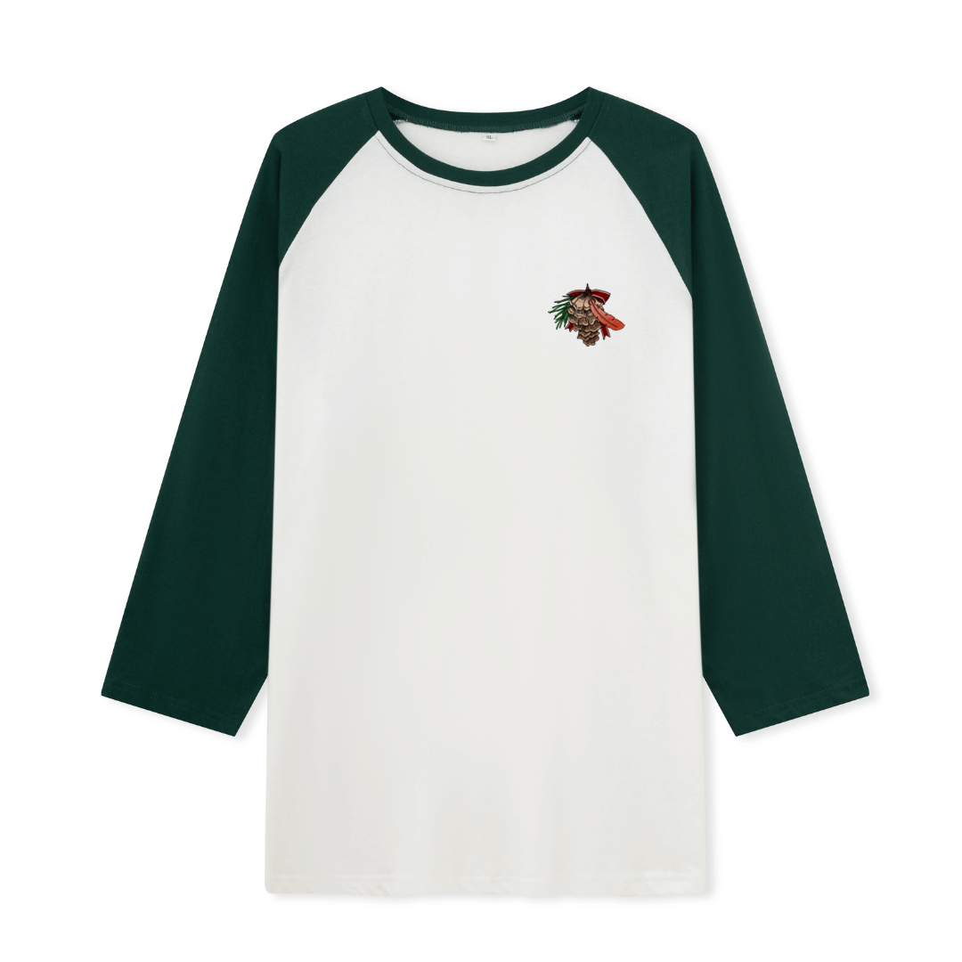 Christmas Cardinal Raglan Long Sleeve Top