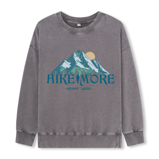 Hike More Front-printed Washed Sweatshirt