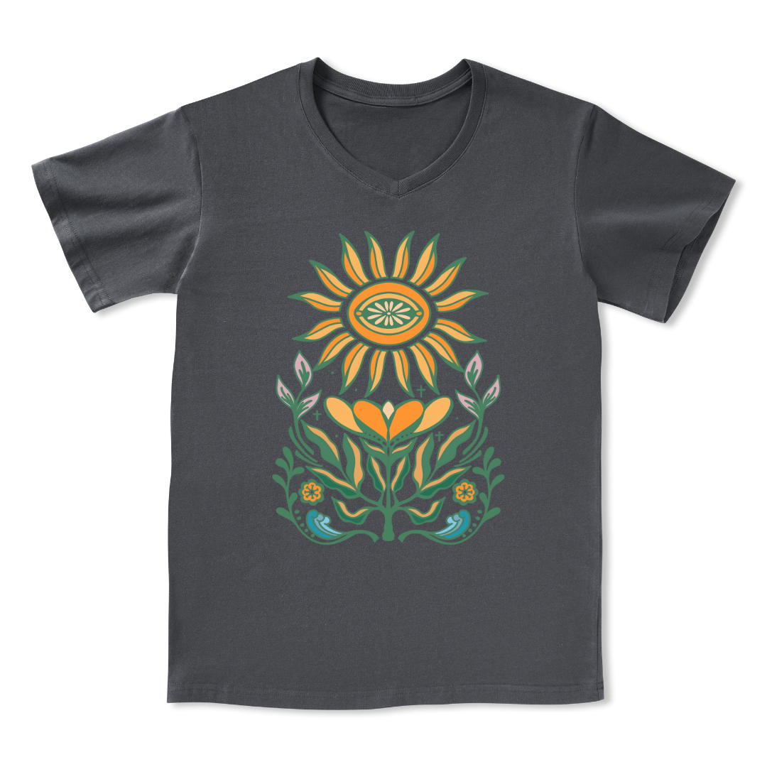 Sunflower Front-printed V-neck Tee