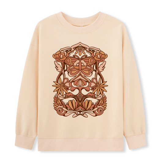 Spring Butterfly Front-printed Sweatshirt