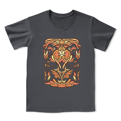 Golden Glow Unisex Front-printed V-neck Tee