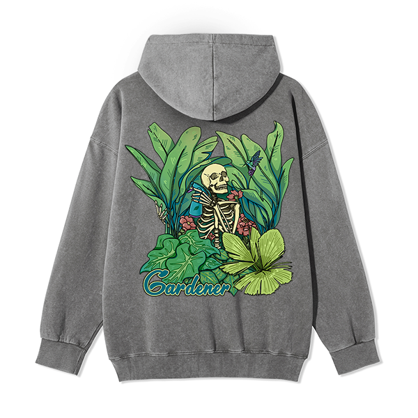 Freeleaf Gardener Back-printed Unisex Nature Inspired Fleece Full-Zip Hoodie