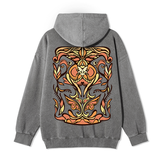 Freeleaf Golden Glow Back-printed Unisex Nature Inspired Fleece Full-Zip Hoodie